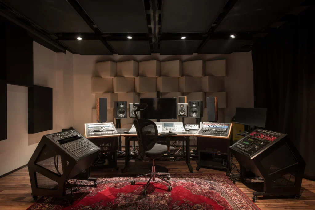 A room with many different types of sound equipment.
